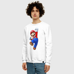 Свитшот хлопковый мужской Марио, цвет: белый — фото 2