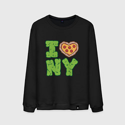 Свитшот хлопковый мужской I Love New York, цвет: черный