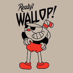 Свитшот хлопковый мужской Cuphead: Ready? Wallop!, цвет: миндальный — фото 2