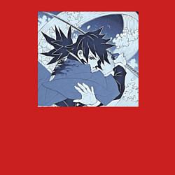 Свитшот хлопковый мужской Гию Томиока Demon Slayer, цвет: красный — фото 2