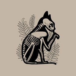 Свитшот хлопковый мужской Кот Скелет Cat Skeleton, цвет: миндальный — фото 2