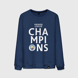 Свитшот хлопковый мужской Manchester City Champions, цвет: тёмно-синий