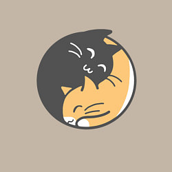 Свитшот хлопковый мужской Инь Янь Котята, цвет: миндальный — фото 2