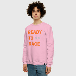 Свитшот хлопковый мужской KTM READY TO RACE спина Z, цвет: светло-розовый — фото 2
