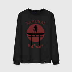 Свитшот хлопковый мужской Дух самурая, цвет: черный