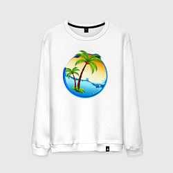 Свитшот хлопковый мужской Palm beach, цвет: белый