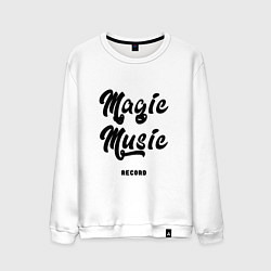 Свитшот хлопковый мужской Magic Music Record Black on White, цвет: белый