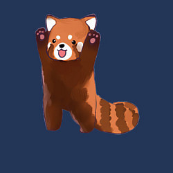 Свитшот хлопковый мужской Нападение милой панды, цвет: тёмно-синий — фото 2