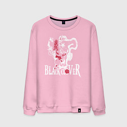 Свитшот хлопковый мужской Черные быки белое лого, цвет: светло-розовый