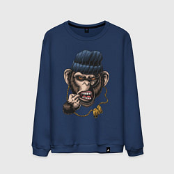 Свитшот хлопковый мужской Monkey Boy, цвет: тёмно-синий