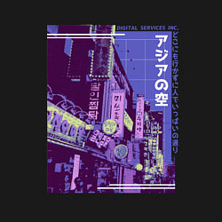 Свитшот хлопковый мужской Neon Asian Street Vaporwave, цвет: черный — фото 2