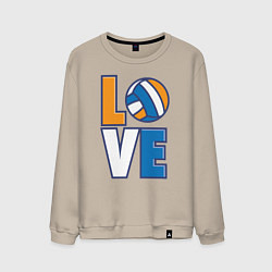 Свитшот хлопковый мужской Love Volleyball, цвет: миндальный