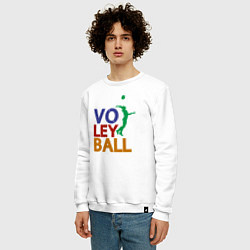 Свитшот хлопковый мужской Game Volleyball, цвет: белый — фото 2