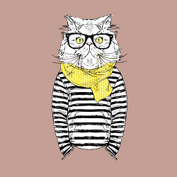 Свитшот хлопковый мужской Hipster Cat, цвет: пыльно-розовый — фото 2