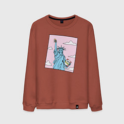Свитшот хлопковый мужской Liberty Pizza, цвет: кирпичный