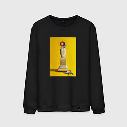 Свитшот хлопковый мужской Дали Pop art, цвет: черный