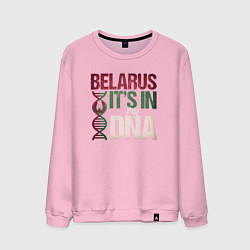 Свитшот хлопковый мужской ДНК - Беларусь, цвет: светло-розовый