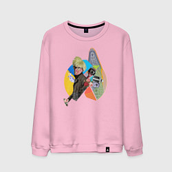 Свитшот хлопковый мужской Энди Уорхол pop-art, цвет: светло-розовый