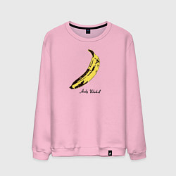 Свитшот хлопковый мужской Банан, Энди Уорхол, цвет: светло-розовый