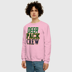 Свитшот хлопковый мужской Deer Pack Crew, цвет: светло-розовый — фото 2