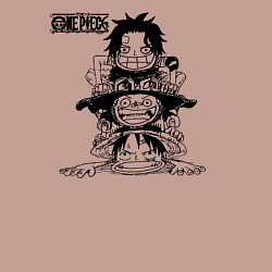 Свитшот хлопковый мужской Эйс, Луффи и Сабо - Братство ASL, цвет: пыльно-розовый — фото 2