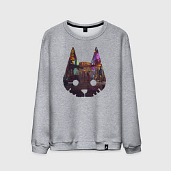 Свитшот хлопковый мужской Stray: City Cat, цвет: меланж