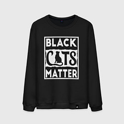 Свитшот хлопковый мужской Black Cats Matter, цвет: черный