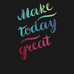 Свитшот хлопковый мужской Make today great, настроение, цвет: черный — фото 2