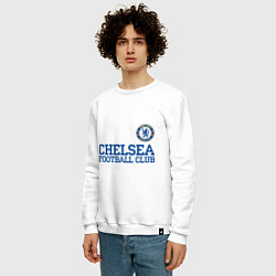 Свитшот хлопковый мужской Chelsea FC: Blue, цвет: белый — фото 2