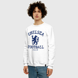 Свитшот хлопковый мужской Chelsea FC: Lion, цвет: белый — фото 2