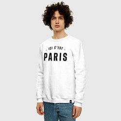 Свитшот хлопковый мужской ICI CEST PARIS МЕССИ, цвет: белый — фото 2