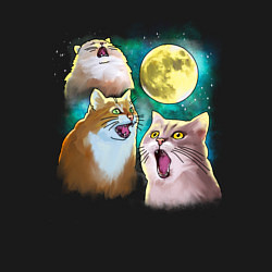 Свитшот хлопковый мужской Котики воют на Луну, цвет: черный — фото 2
