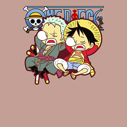 Свитшот хлопковый мужской Малыши Зоро и Луффи One Piece, цвет: пыльно-розовый — фото 2