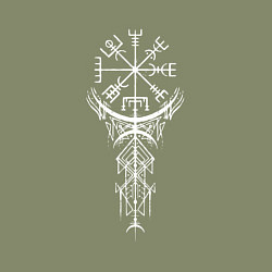 Свитшот хлопковый мужской Вегвизир Vegvisir Руна Z, цвет: авокадо — фото 2