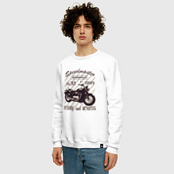 Свитшот хлопковый мужской Triumph speedmaster bonneville, цвет: белый — фото 2