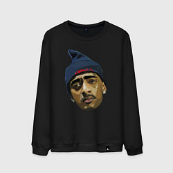 Свитшот хлопковый мужской Nipsey Face, цвет: черный