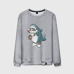 Свитшот хлопковый мужской Котоакула, цвет: меланж