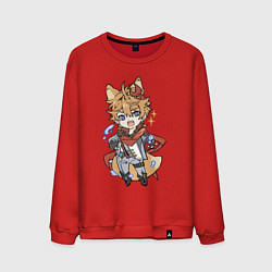Свитшот хлопковый мужской Лисёнок Тарталья, цвет: красный