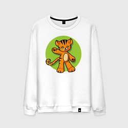 Свитшот хлопковый мужской Hello Tiger, цвет: белый