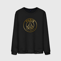 Свитшот хлопковый мужской PSG GOLD LOGO ПСЖ ЗОЛОТО, цвет: черный