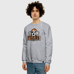 Свитшот хлопковый мужской Football Tigers, цвет: меланж — фото 2
