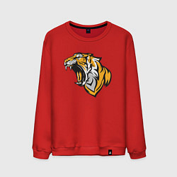 Свитшот хлопковый мужской Грозный Тигр, цвет: красный