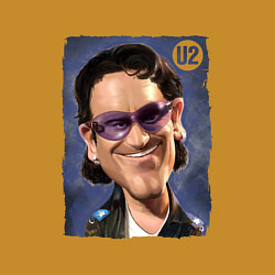 Свитшот хлопковый мужской Боно Bono U2 ЮТУ Z, цвет: горчичный — фото 2