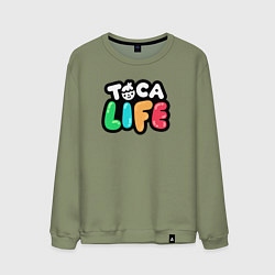 Свитшот хлопковый мужской Toca Life logo, цвет: авокадо