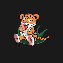 Свитшот хлопковый мужской Тигр ест, цвет: черный — фото 2