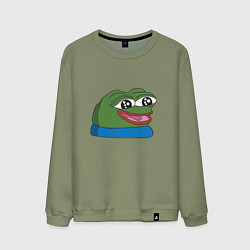 Свитшот хлопковый мужской Pepe happy Пепе хеппи, цвет: авокадо