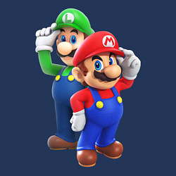 Свитшот хлопковый мужской Mario Bros, цвет: тёмно-синий — фото 2