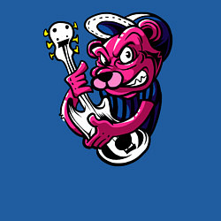 Свитшот хлопковый мужской Гитарист медведь, цвет: синий — фото 2