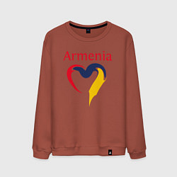 Свитшот хлопковый мужской Armenia Heart, цвет: кирпичный