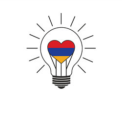 Свитшот хлопковый мужской Армения - Лампочка, цвет: белый — фото 2